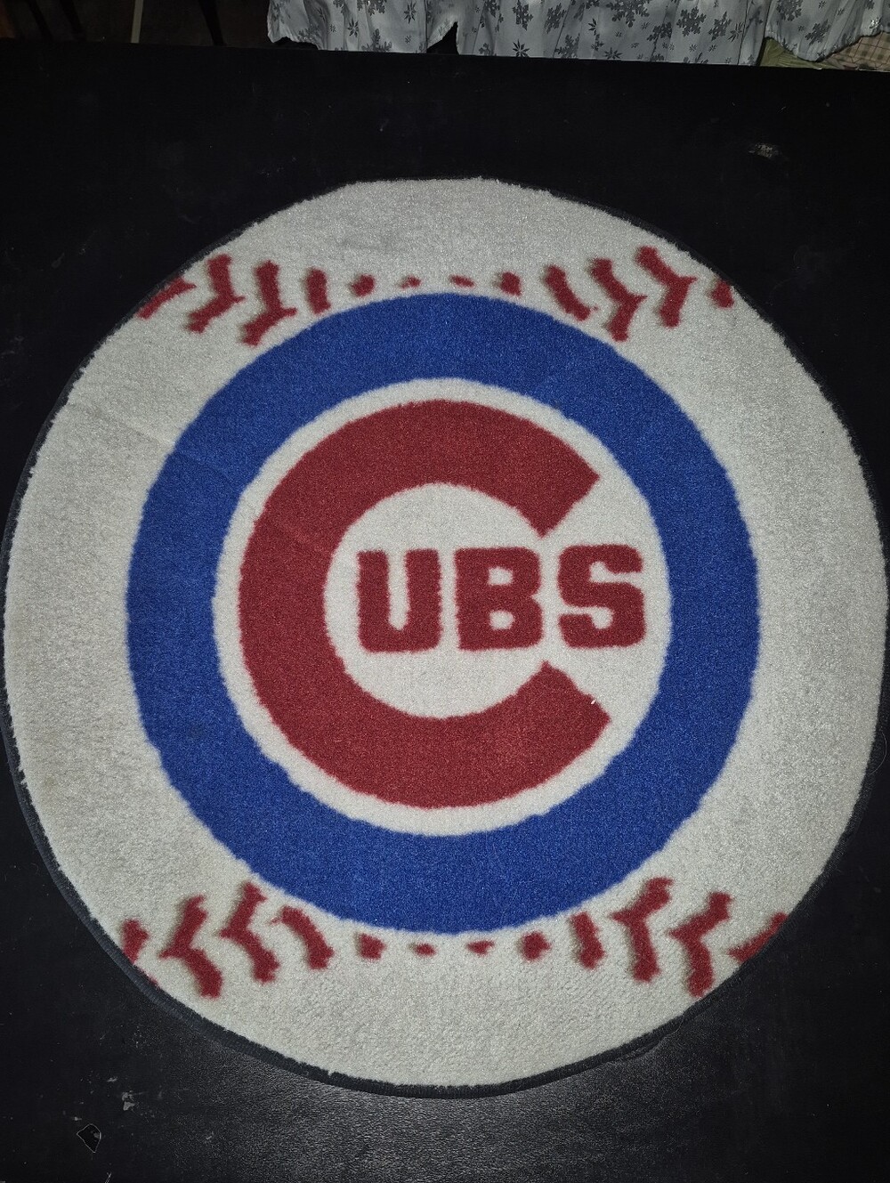 Chicago Cubs Round Baseball Mat - Red, Blue, White